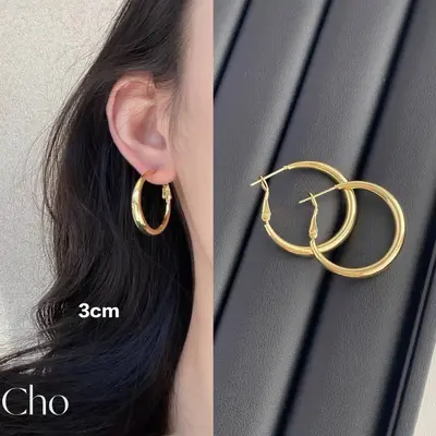 s925银针碎银子圈圈耳环夸张百搭素圈耳圈小众高级感轻奢耳钉耳饰 - 12