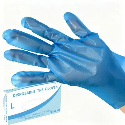 Thickened Disposable TPE Gloves, Oil-Resistant Transparent - 7