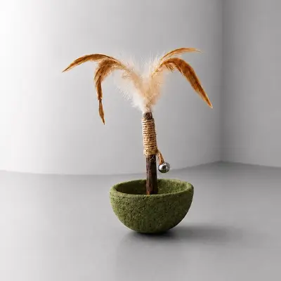 Catnip Cat Tumbler Toy with Feather Teaser and Silvervine Chew Stick - 8
