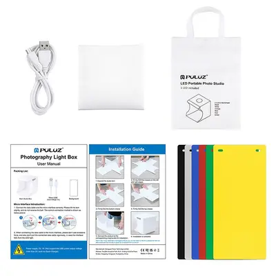 PULUZ 20cm LED photography studio, mini foldable light box