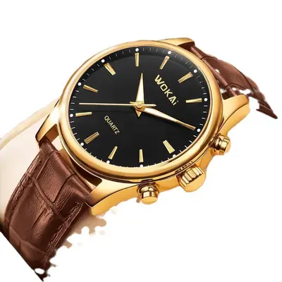 Wokai men's quartz watch, leather strap, sports - 5