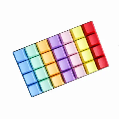 PBT kazınmamış klavye tuş takımı 1u kalınlaştırılmış mekanik klavye R1 R2 R3 R4 son derece kişiselleştirilmiş tek renkli çok renkli gökkuşağı eşleştirme - 5