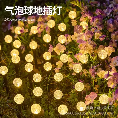Solar LED Bubble Ball Ground Light, Waterproof Outdoor Garden Decoration