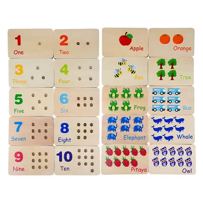 Holz-Lernstäbe für Kleinkinder, Montessori Sensorik-Mathematik, Farberkennung, Steckspielzeug, pädagogisches Spielzeug - 5
