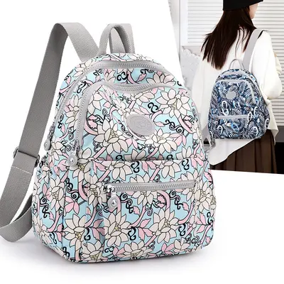 Women's Nylon Backpack, Small Travel Backpack for Middle-Aged Women - 3