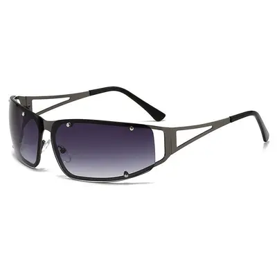 Y2K Retro Narrow Frame Hollow Metal Sunglasses for Outdoor Cycling with Sun Protection - 5