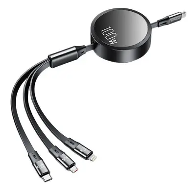Kafeila Auto-Ladekabel, Schnellladung 1 bis 3, Typ-C-Schnittstelle, geeignet für Apple Huawei, 6A einziehbares Datenkabel - 6