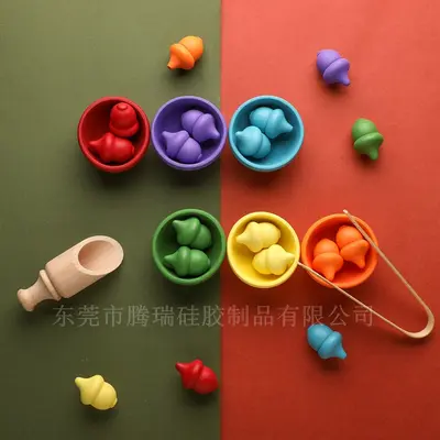 Montessori early education cognitive color sorting toys children educational bead clip game hand-eye coordination matching toys
