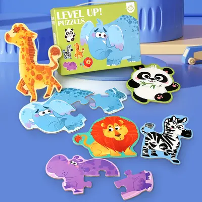 3+ six-in-one wooden puzzle gift box, for boys and girls babies, solid wood educational toy assembly, new model, 60 pieces