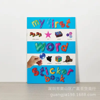 英文启蒙认知贴纸书幼儿园宝宝书籍3-6-8岁早教儿童益智厂家批发