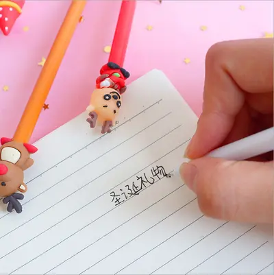 Cartoon-Weihnachts-Gelstift, schwarze Tinte, Schülerprüfungsstift