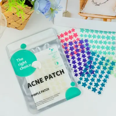 Colorful Star-Shaped Acne Patches, Hydrocolloid, Pus-Absorbing