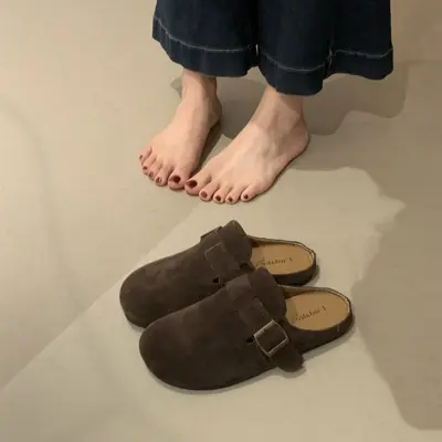 Women's Retro Mule Slippers, Slip-On, Soft Sole, Non-Slip, Closed Toe