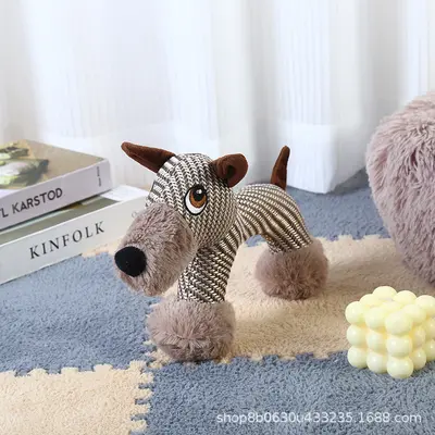 Köpek peluş ses çıkaran oyuncak, dayanıklı diş kaşıma - 10