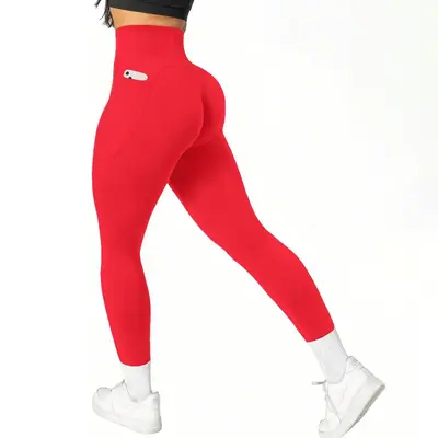High-Waist Women's Yoga Pants with Side Pockets, Plus Size Stretch - 8