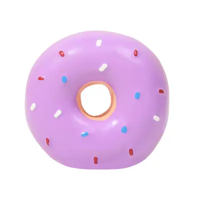 Latex Donut Dog Toy, Squeaky, Multicolor, Realistic Design