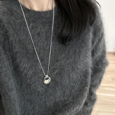 Saddle bag pendant luxury silver clavicle chain necklace