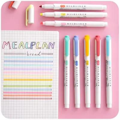 Zebra WKT7 Highlighter Set, Pastel Colors