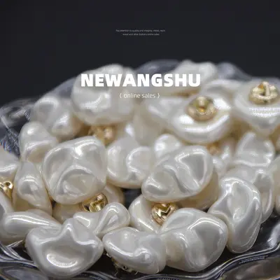 Irregular Shell-Imitation Pearl Buttons for Cardigans and Cheongsam - 8