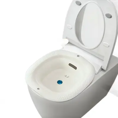 Squat-Free Sitz Bath Basin with Press Drain, Anti-Slip, for Elderly and Postpartum