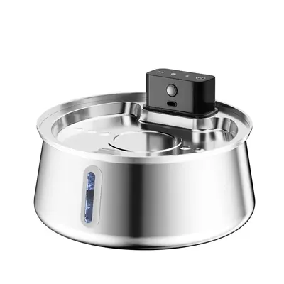 4L Wireless Stainless Steel Pet Water Fountain with Filtration - 9