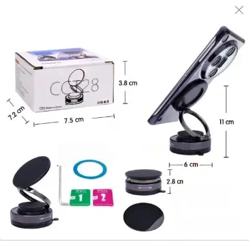 K007 Car Phone Holder, Suction Cup Vacuum Magnetic Navigation Mount, Nano Gel - 12