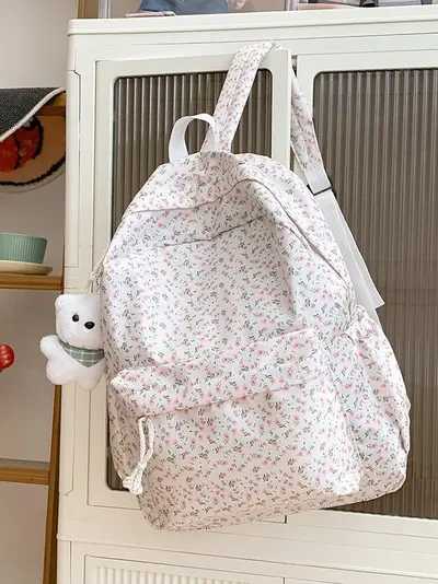 Japanisch inspirierter Rucksack mit Blumenmuster für Mädchen, Schultasche - 4