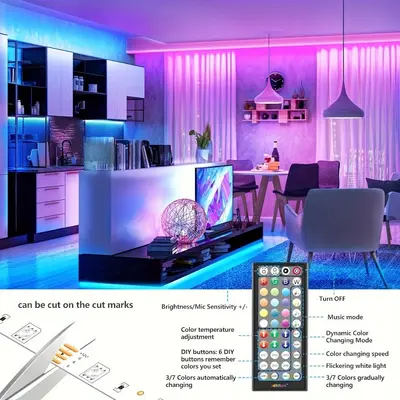 24VLED Streifen Licht 5 Meter/30 Meter Fernbedienung und App Musik Farbwechsel Raumbeleuchtung Flexible LED Beleuchtung