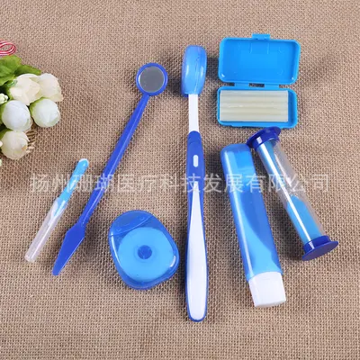 Oral care cleaning set 8-piece with toothbrush and tongue cleaner - 3