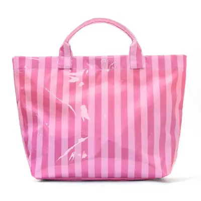 PVC Striped Large Capacity Women's Tote Bag, Waterproof, Portable Single Shoulder - 12