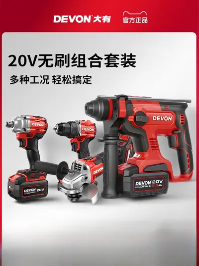 Dayou 5401 Cordless Power Tool Set, 20V Brushless, 4-Piece