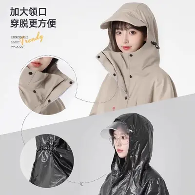 Thick long raincoat for electric vehicles, full-body protection, split-type design - 2