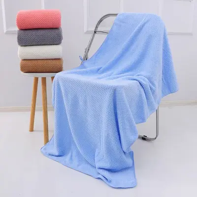 Düz ananas ekose havlu seti yumuşak ve emici çocuk yüz havlusu ev banyo havlusu mercan kadife havlu - 3