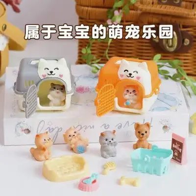 Kinder-Rollenspiel-Szenenset mit Katzenkäfig-Kleinspielzeug