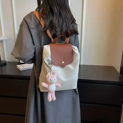 Dragon Embroidered Nylon Backpack, Waterproof and Foldable - 8