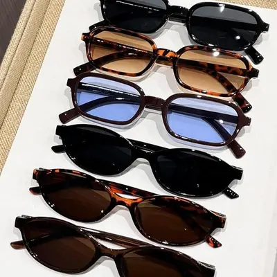 6-Piece Small Frame Sunglasses Set for Men and Women - 1