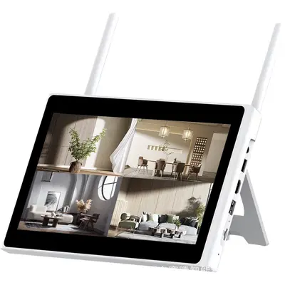 4 kanallı gözetim video kayıt cihazı seti, ekranlı, NVR WIFI kamera, geniş görüntü ekranı, AI kızılötesi akıllı kablosuz.