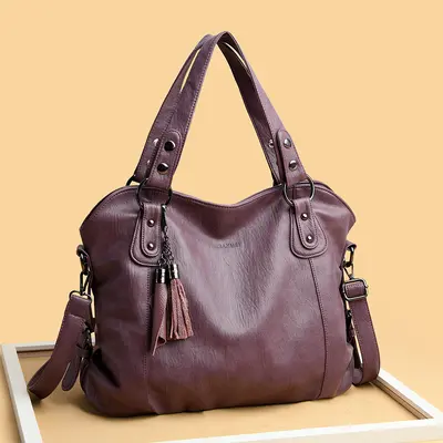 Women's Tassel Shoulder Bag, Large Capacity, Autumn Style - 11