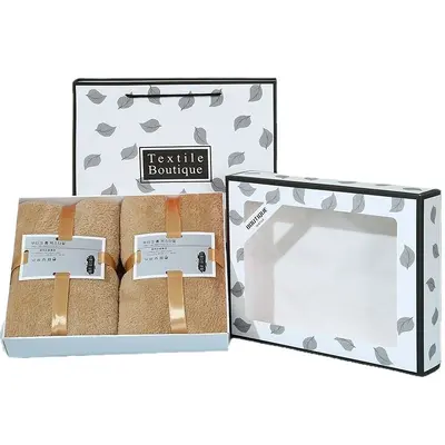 Korallen-Samttuch-Set, 2 Teile, Badetuch Geschenkbox - 6