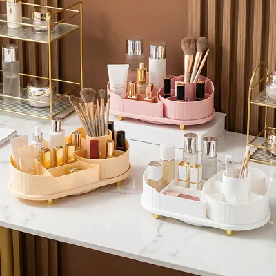 Rotating cosmetic storage organizer