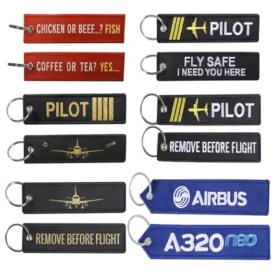 Embroidered Pilot Crew Keychain, Souvenir Gift - 5