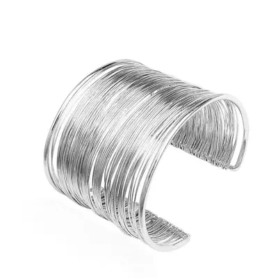 Cross-border bestselling European and American style exaggerated metal cutting pattern iron bracelet set personalized wire bracelet - 7