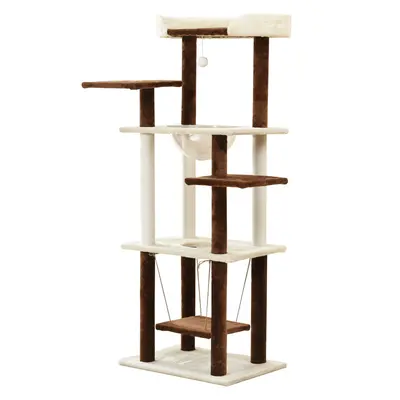 Compact Cat Tree with Scratching Posts, Small Footprint for Large Cats - 12