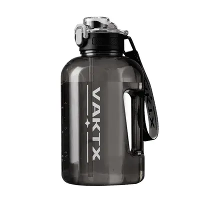 Großvolumiges Wasserglas, hitzebeständige Fitness-Sportflasche, aufklappbarer Deckel, Strohhalm, Ton-Ton-Glas, sommerliches großes bauchiges Glas
