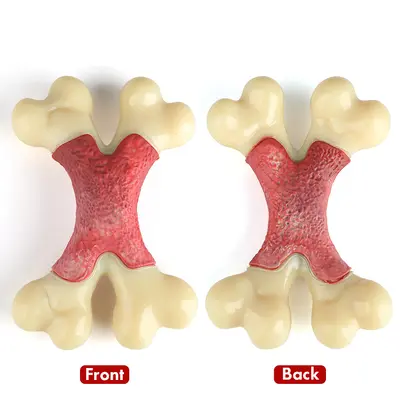 Double Bone Chew Toy for Dogs, Bacon Flavor, Durable