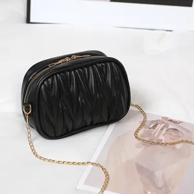 Embroidered Chain Small Square Women's Shoulder Bag - 3