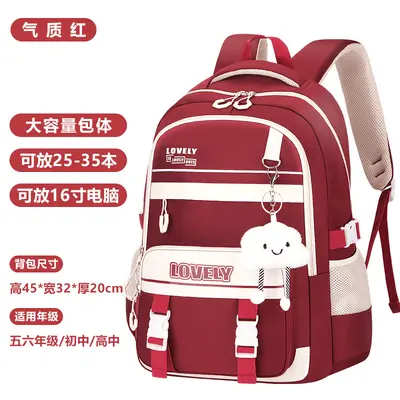 Large Capacity Lightweight Girls' School Backpack for Grades 3-6 - 10