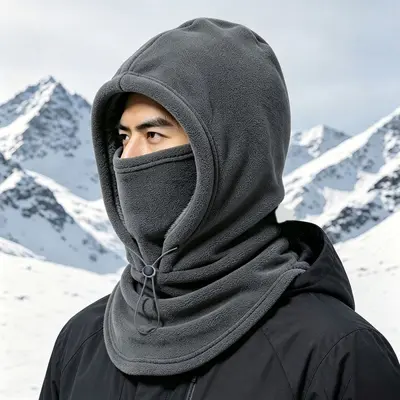 3-in-1 Fleece-Lined Winter Hat, Windproof, Face and Neck Protection, Unisex - 7