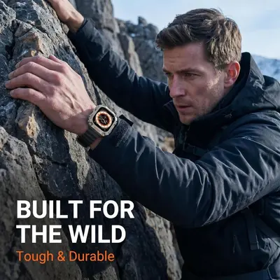 Apple Watch Ultra 4 Uyumlu Çinko Alaşım Kasa Dönüşüm Seti, Siyah Altın