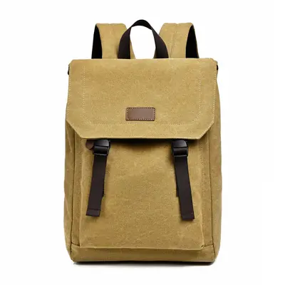 Men's Canvas Backpack with Laptop Compartment, American Casual Style - 6